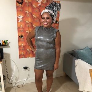 SHEIN Silver Sequin Dress